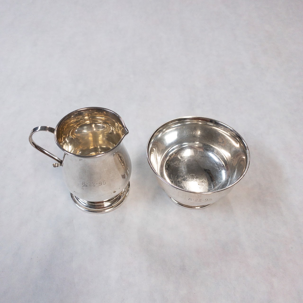 Tiffany & Co. Sterling Silver Small Creamer and Sugar Bowl Pair