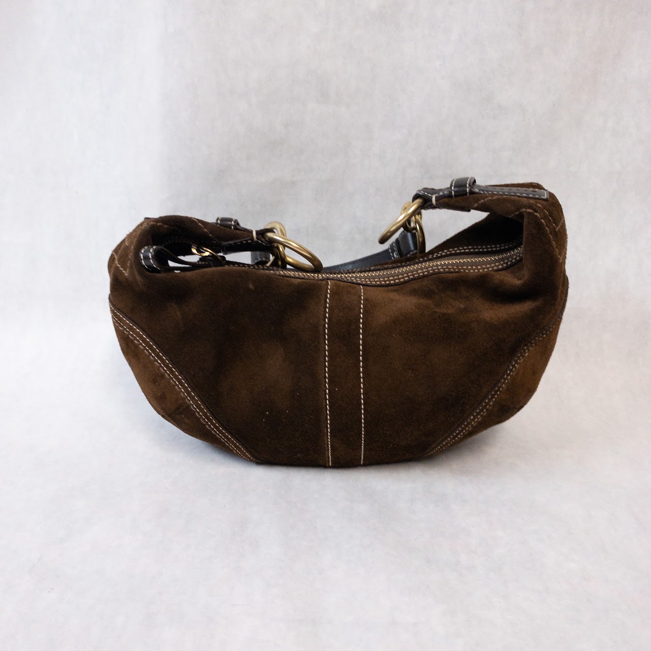 Coach Brown Suede Hobo Shoulder Bag