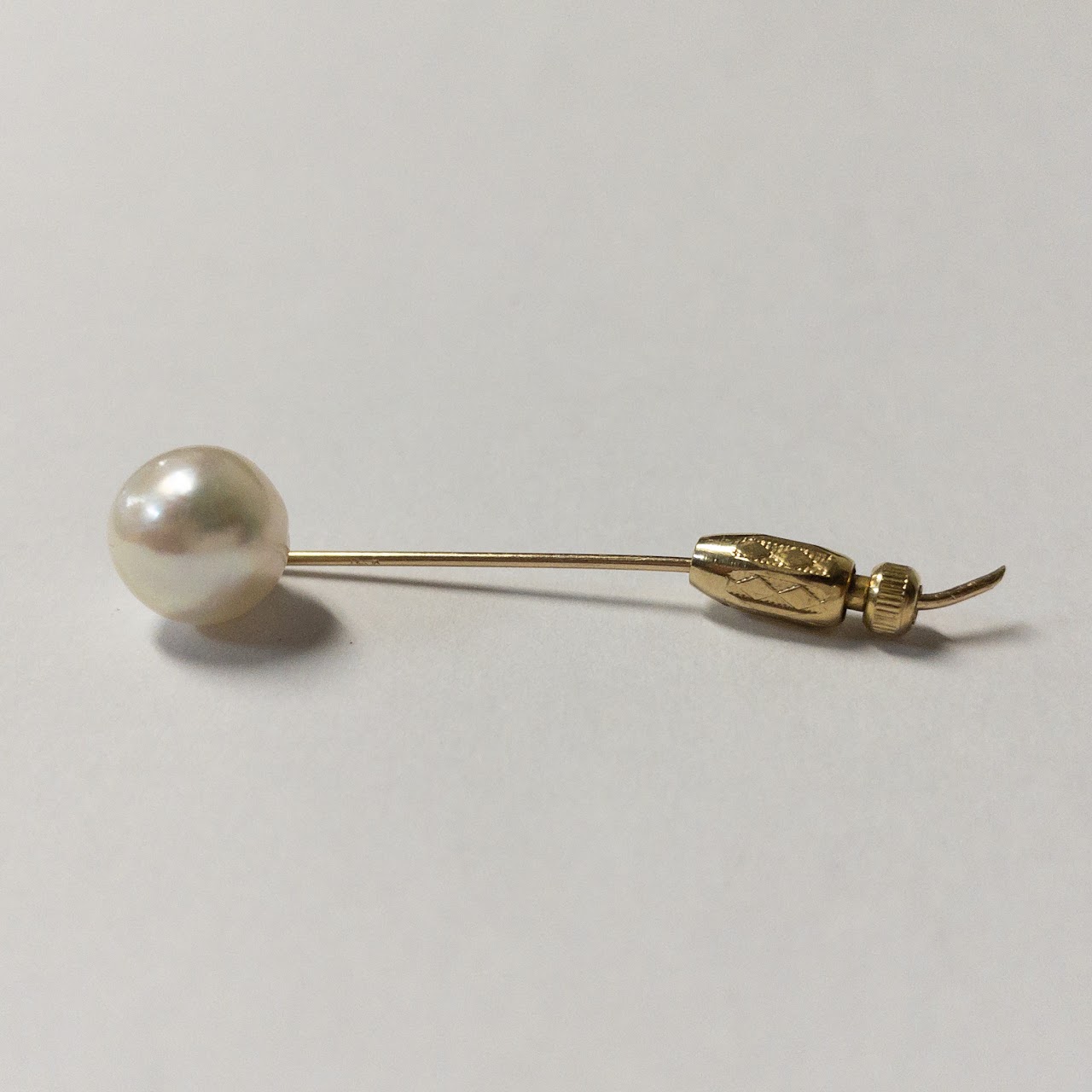 14K Gold & Pearl Stick Pin NEEDS REPAIR