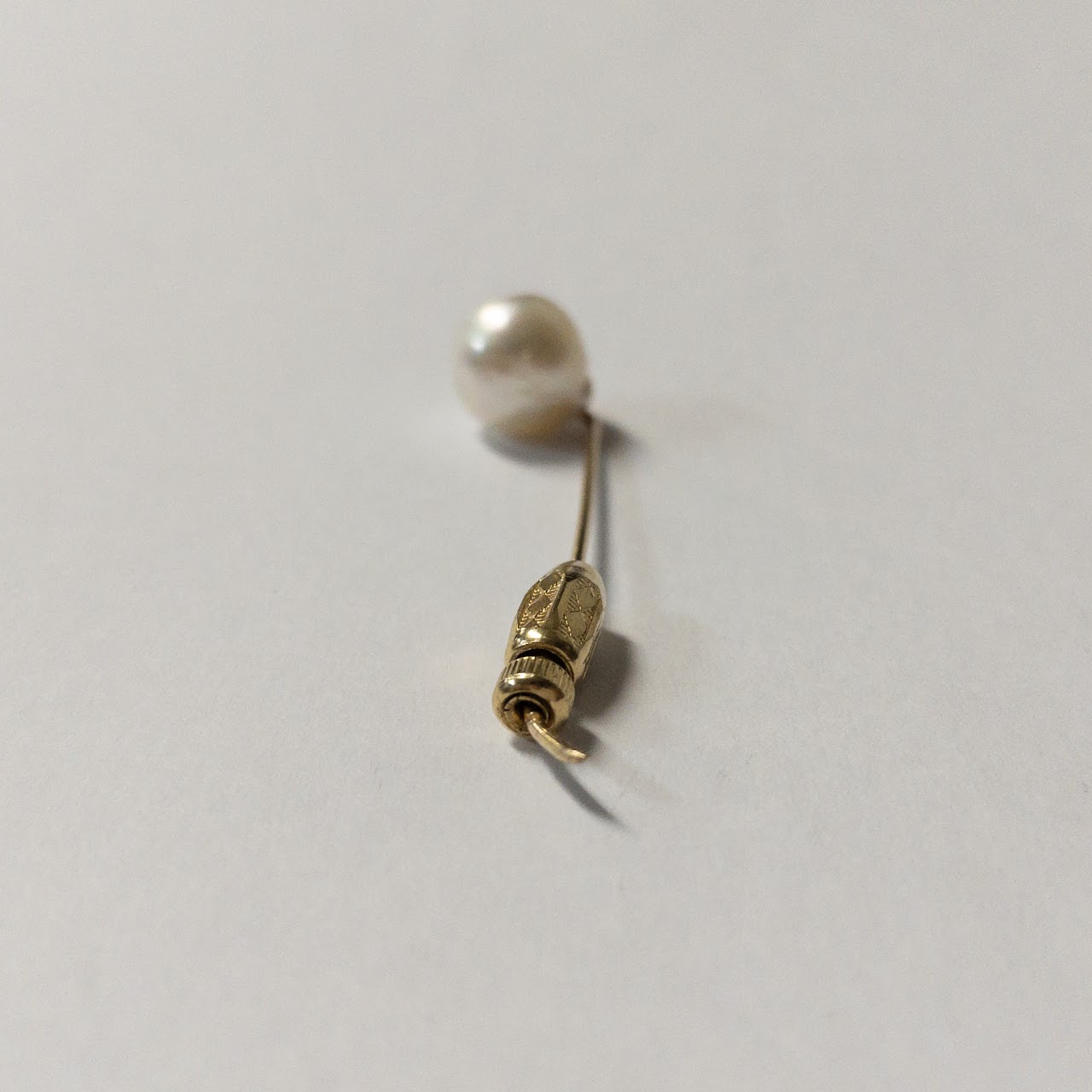 14K Gold & Pearl Stick Pin NEEDS REPAIR