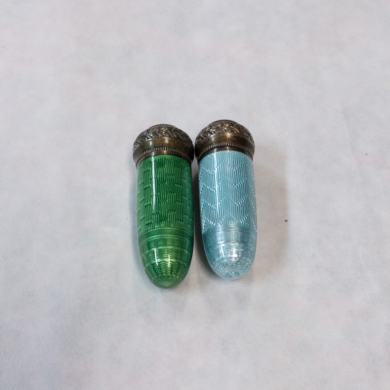 935 Silver and Enamel Austrian Vial Pair