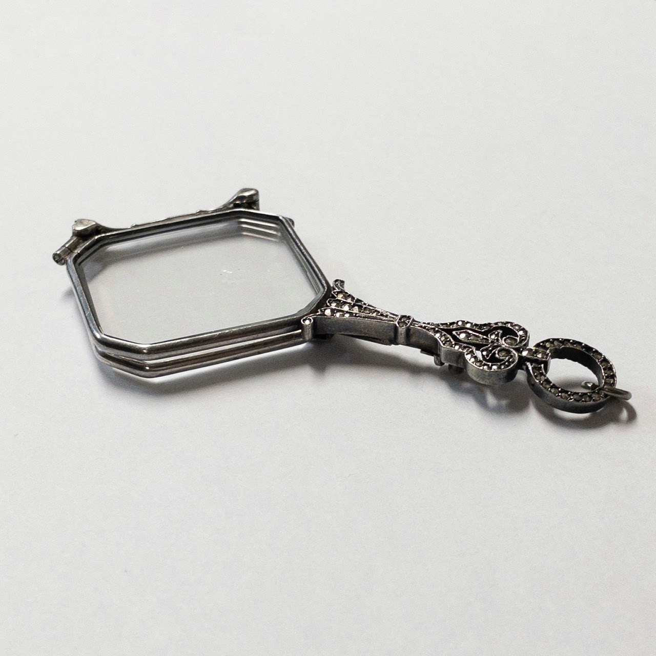 935 Sterling Silver & Marcasite Vintage Lorgnette