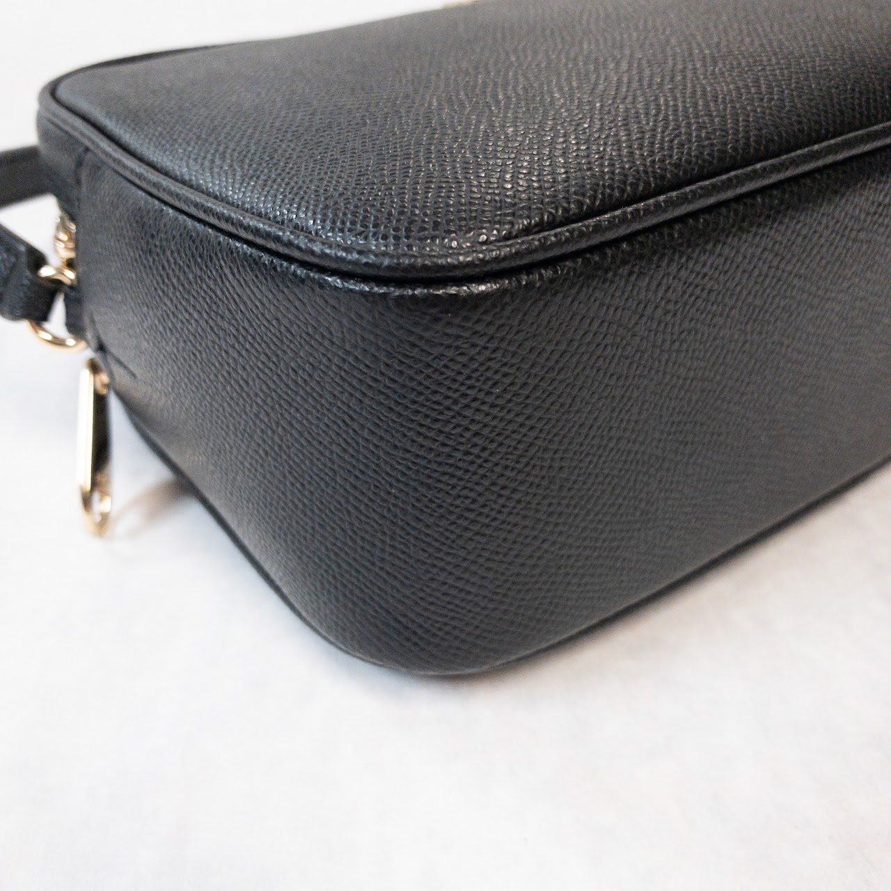 Furla MINT Black Leather Crossbody Camera Bag