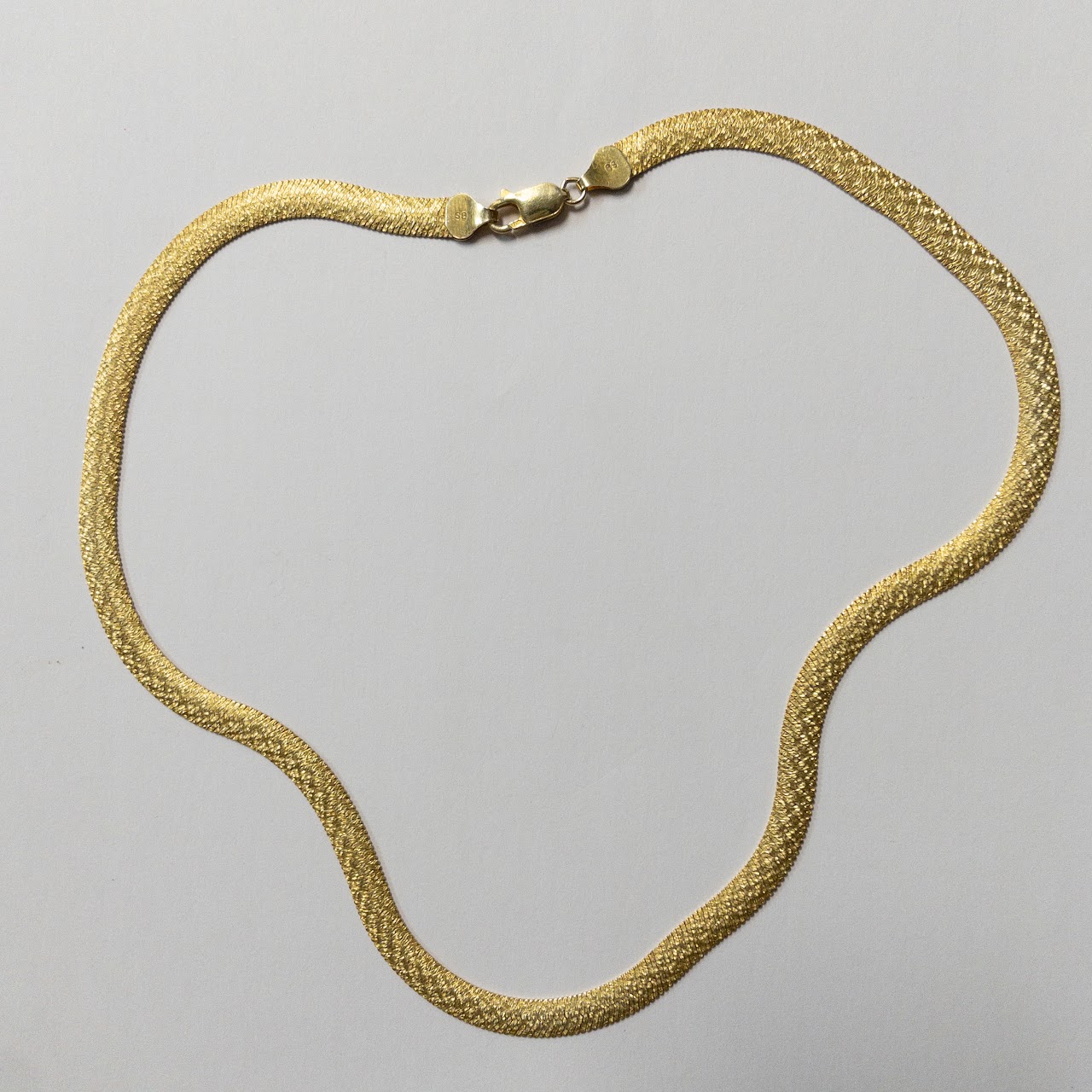 Sterling Silver Vermeil Herringbone Necklace