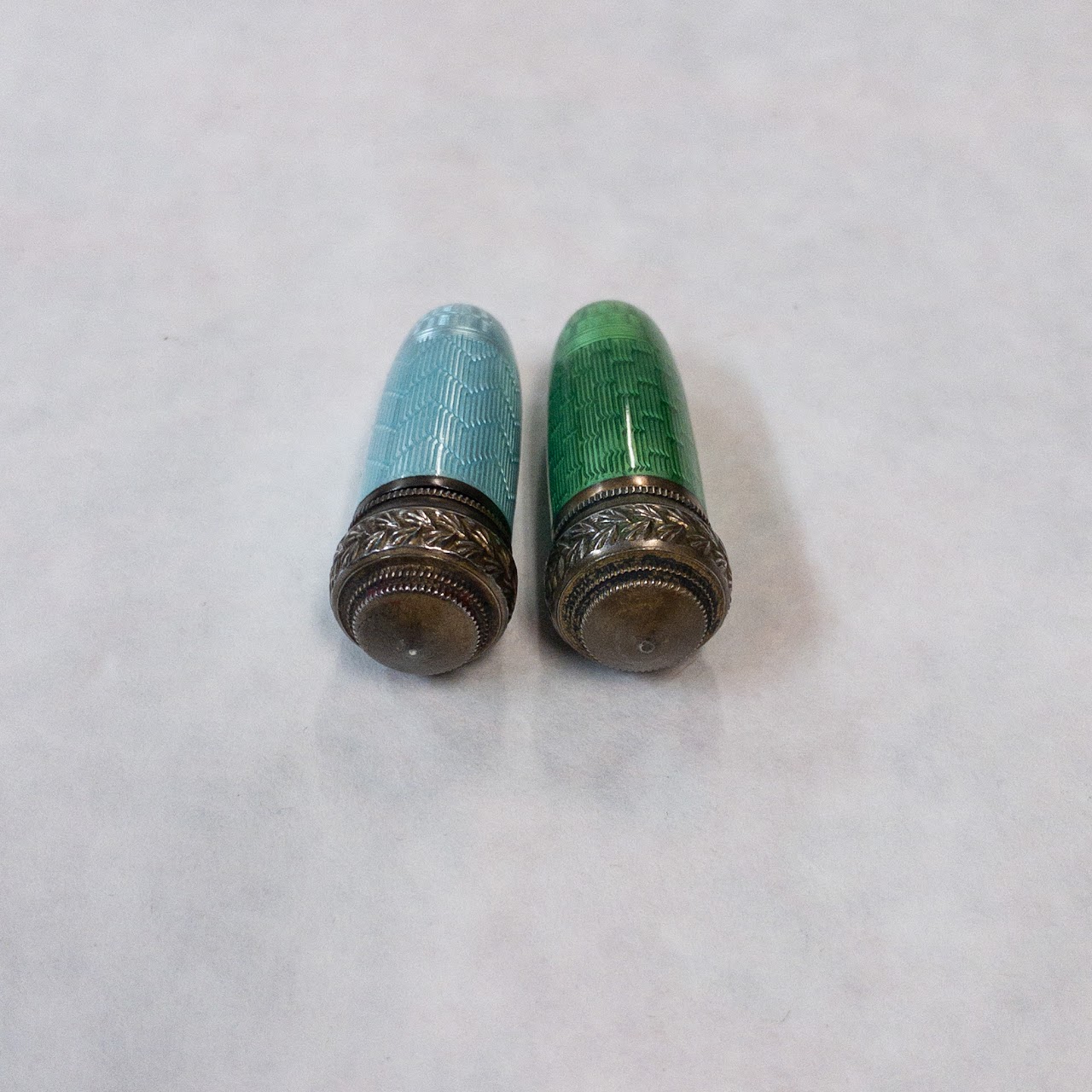 935 Silver and Enamel Austrian Vial Pair