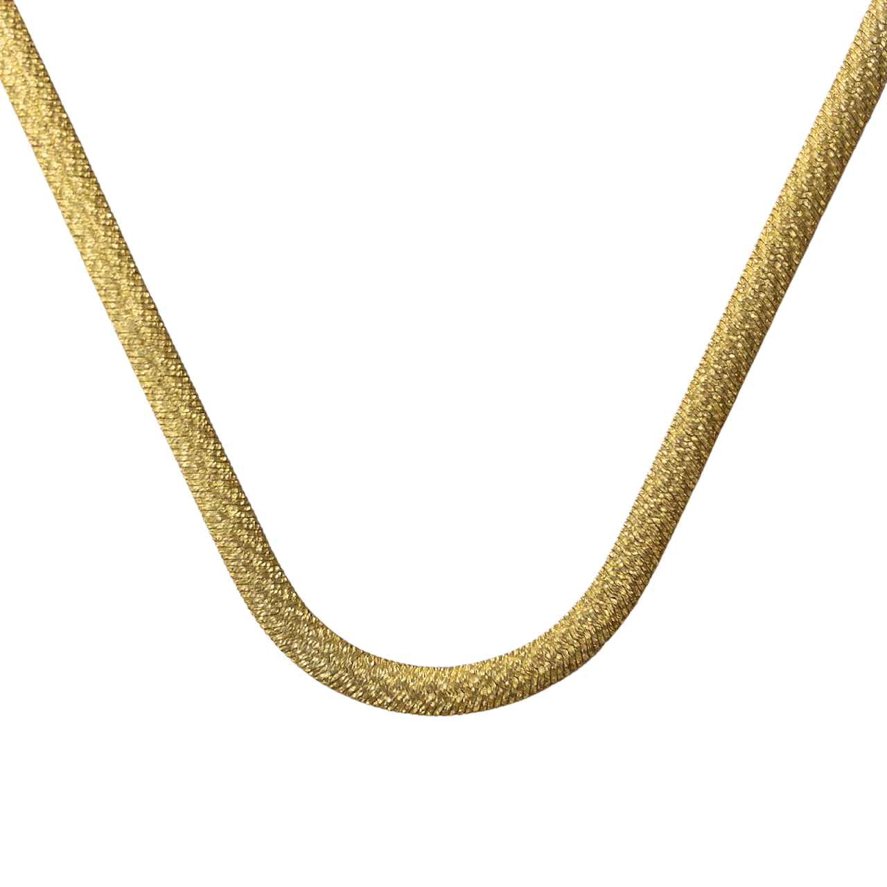 Sterling Silver Vermeil Herringbone Necklace