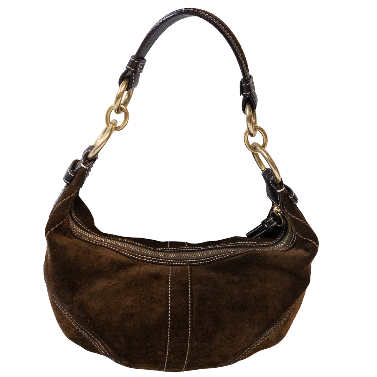 Coach Brown Suede Hobo Shoulder Bag