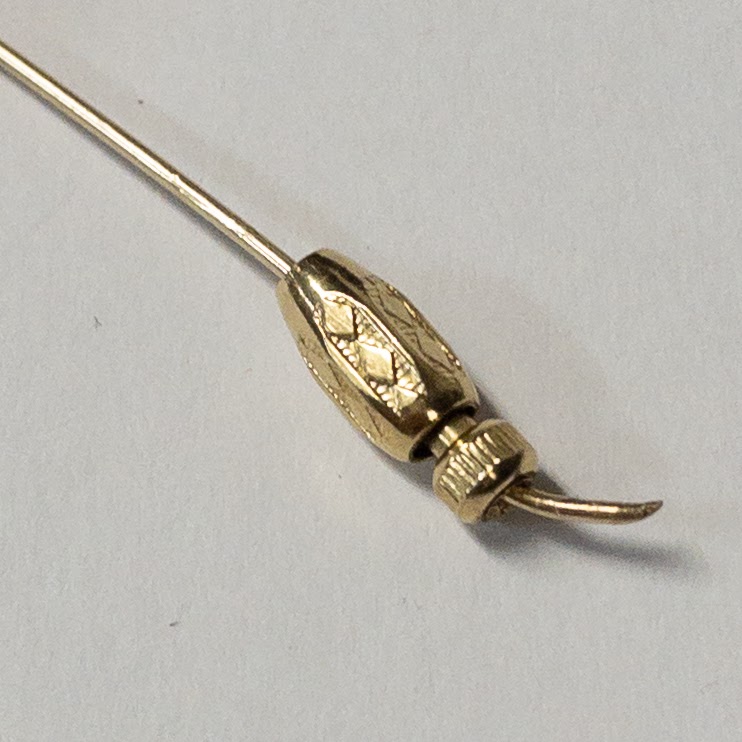 14K Gold & Pearl Stick Pin NEEDS REPAIR