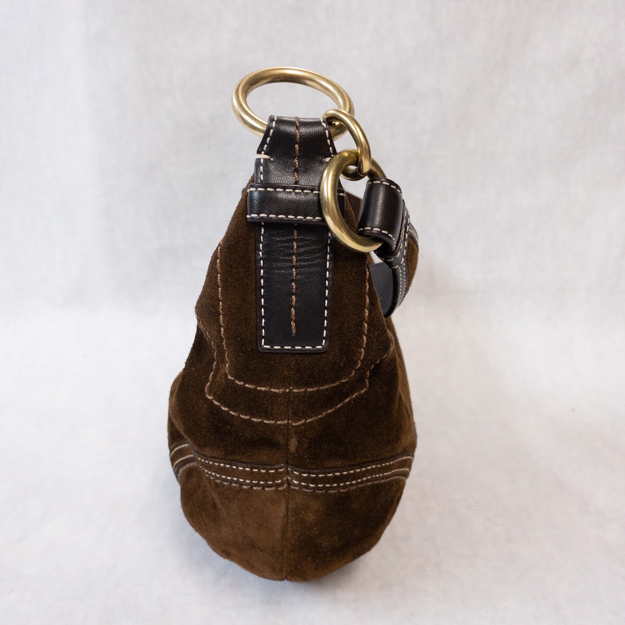 Coach Brown Suede Hobo Shoulder Bag