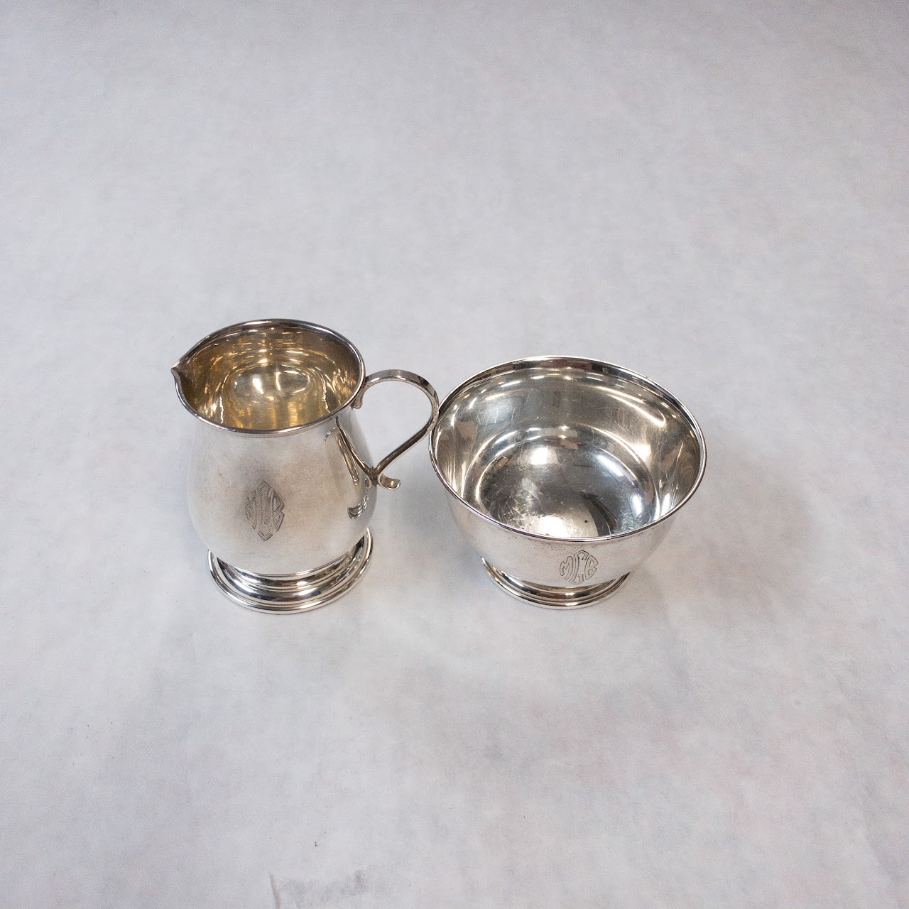 Tiffany & Co. Sterling Silver Small Creamer and Sugar Bowl Pair