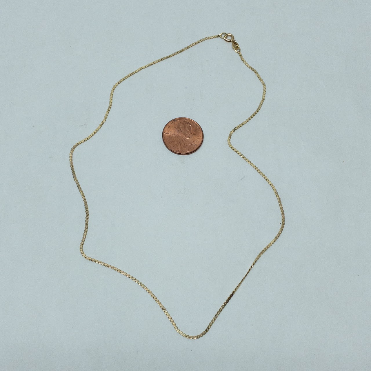 14K Gold S Chain Necklace NEEDS REPAIR