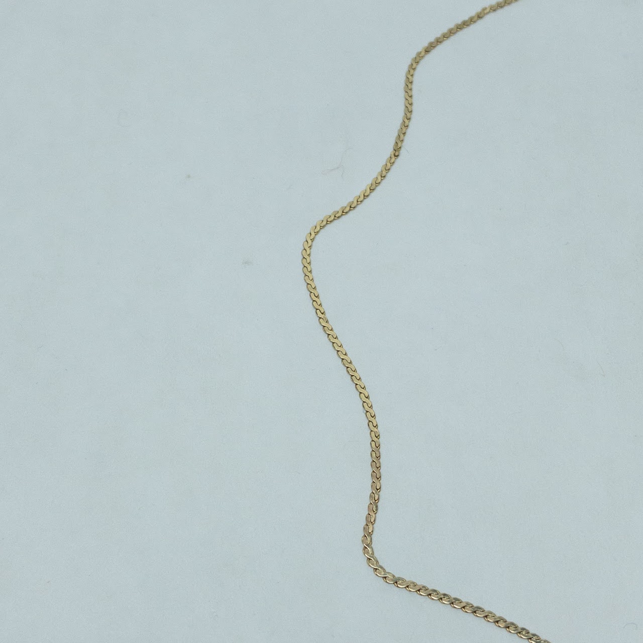 14K Gold S Chain Necklace NEEDS REPAIR