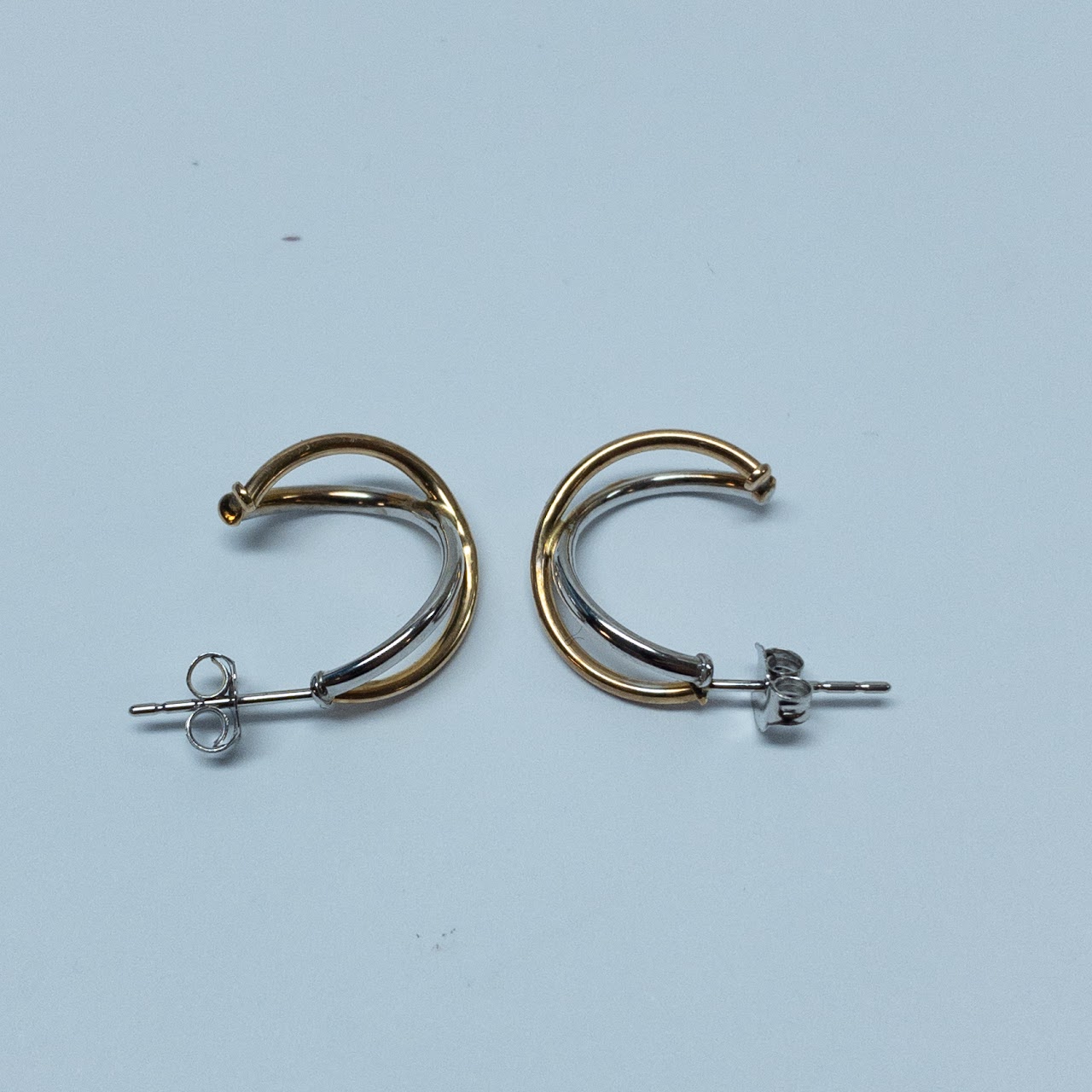 10K Gold Two-Tone Twist Hoop Earrings