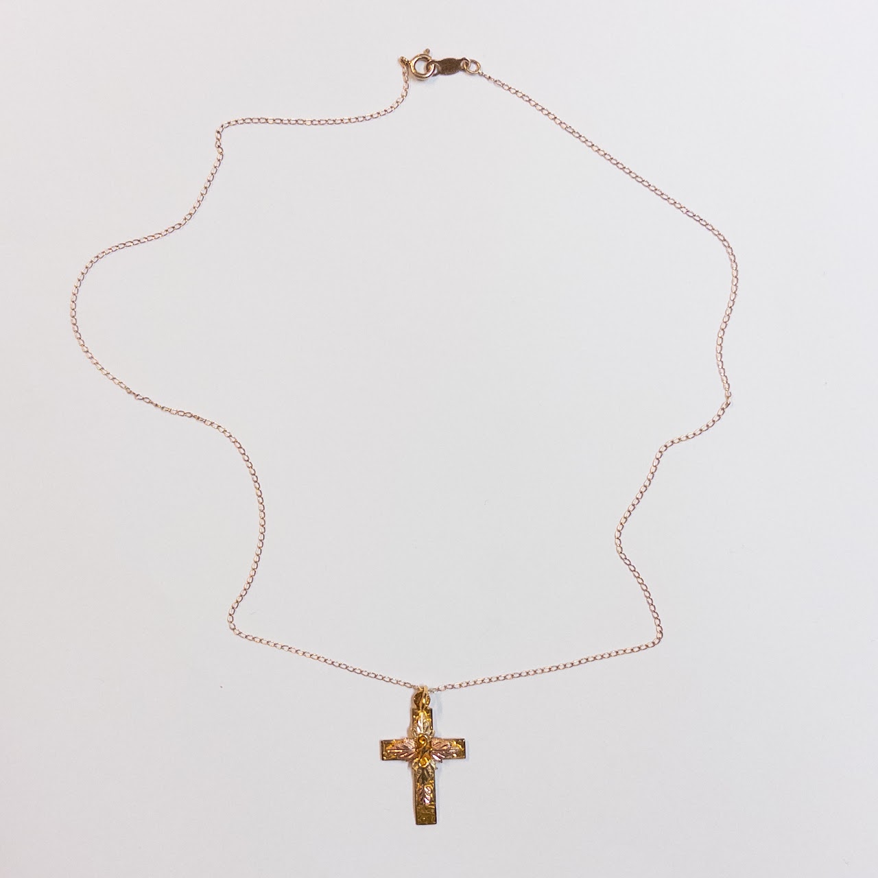 10K & 14K Gold Cross Pendant Necklace