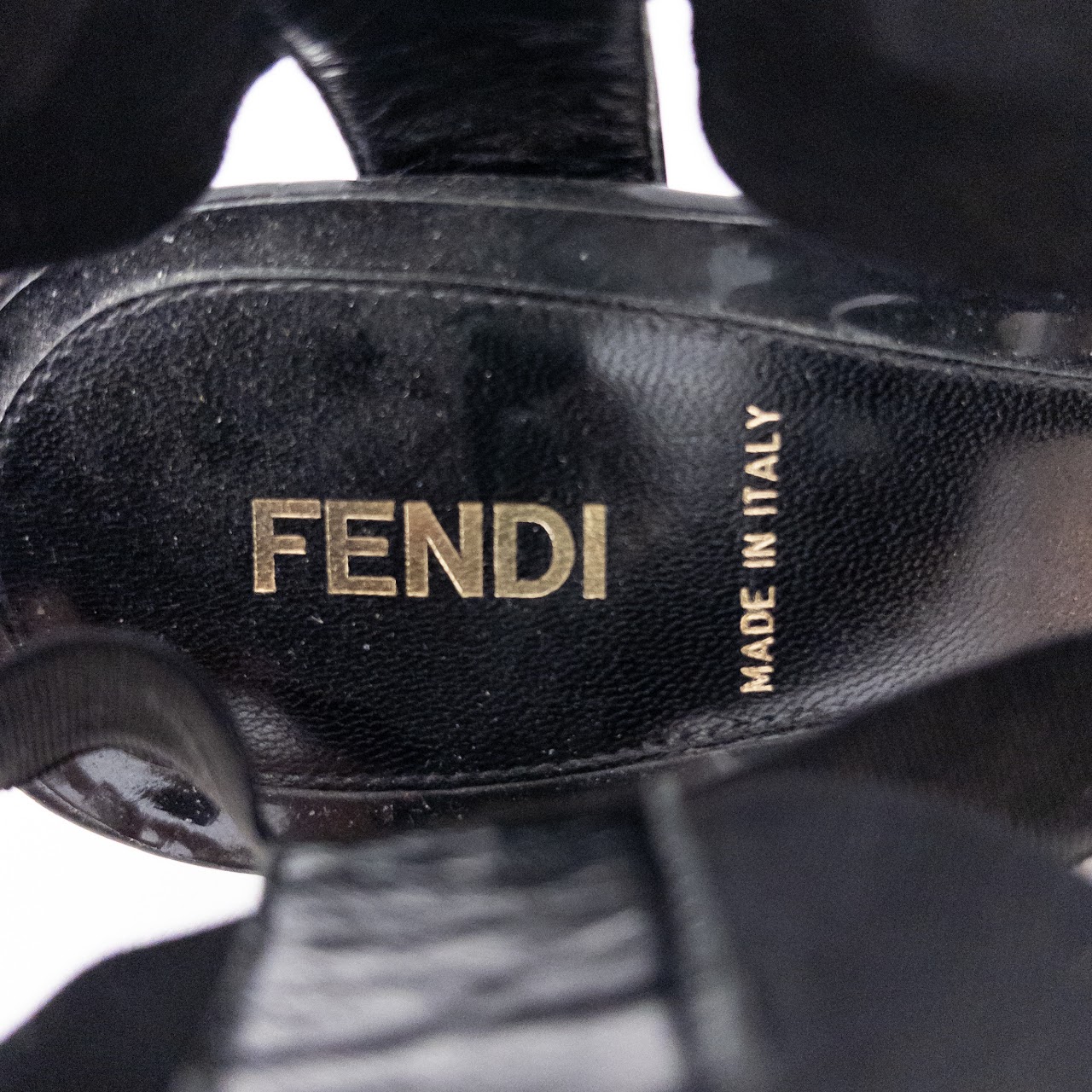 Fendi Patent Leather T-Strap Espadrilles