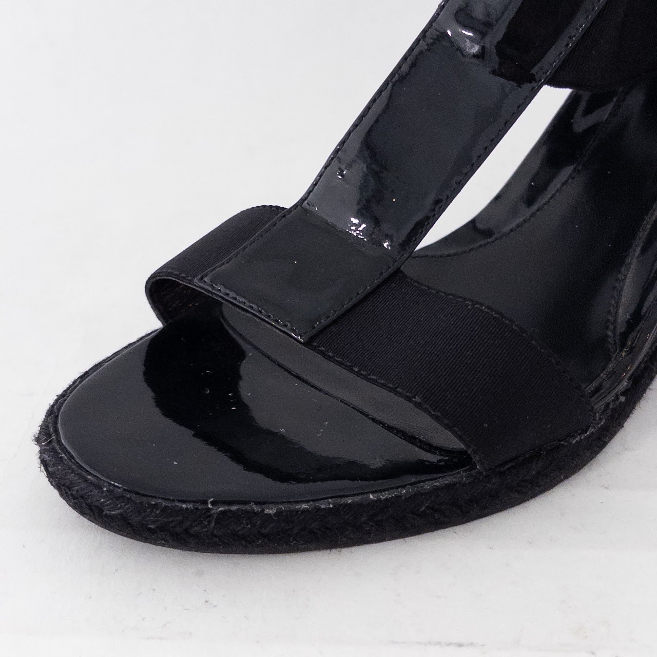 Fendi Patent Leather T-Strap Espadrilles