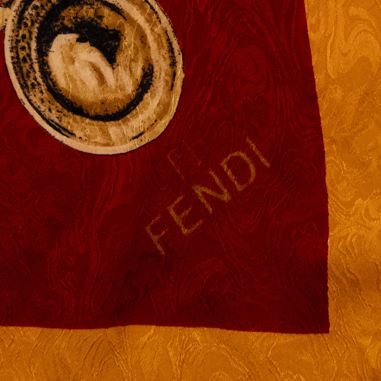 Fendi Jewelry Patterned Silk Scarf