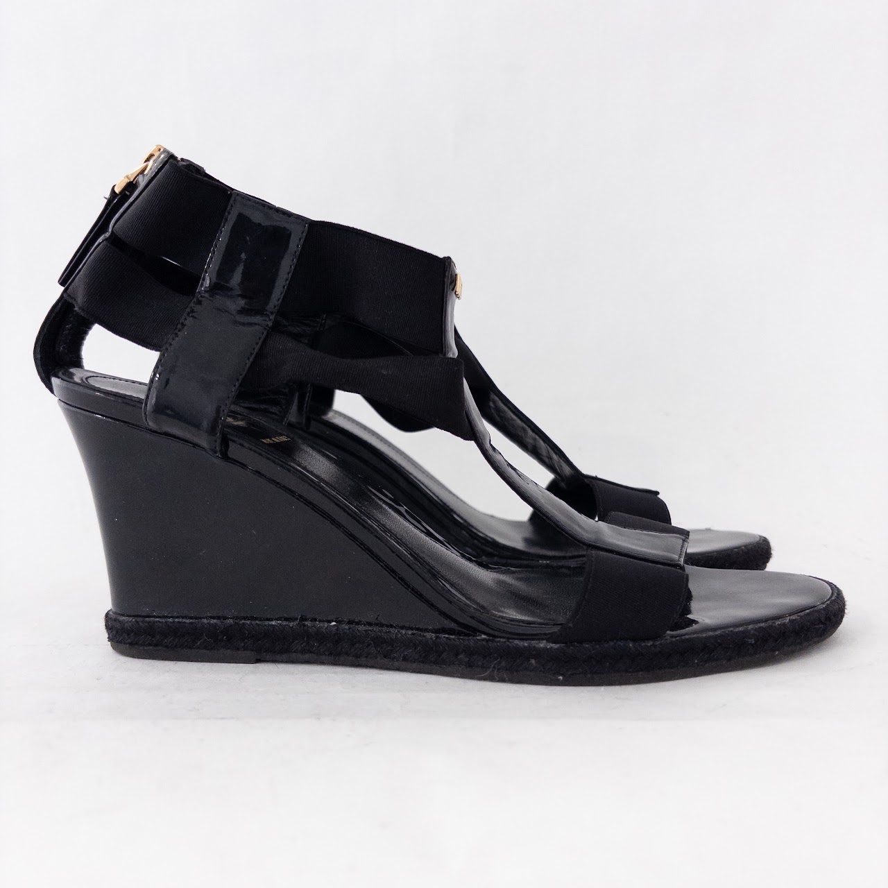 Fendi Patent Leather T-Strap Espadrilles