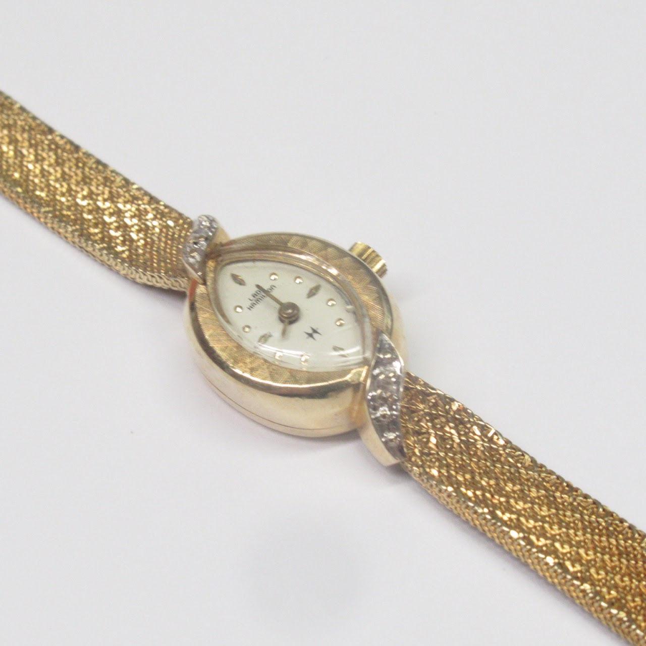 14k Gold & Diamond Hamilton Wristwatch