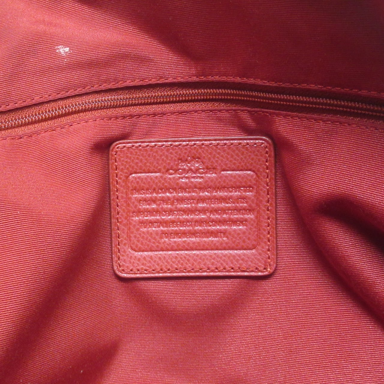 Coach Red Leather Bowling Bag