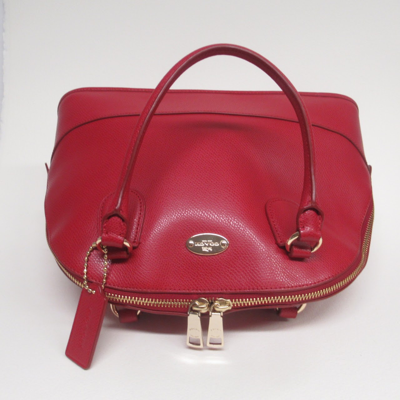 Coach Red Leather Bowling Bag