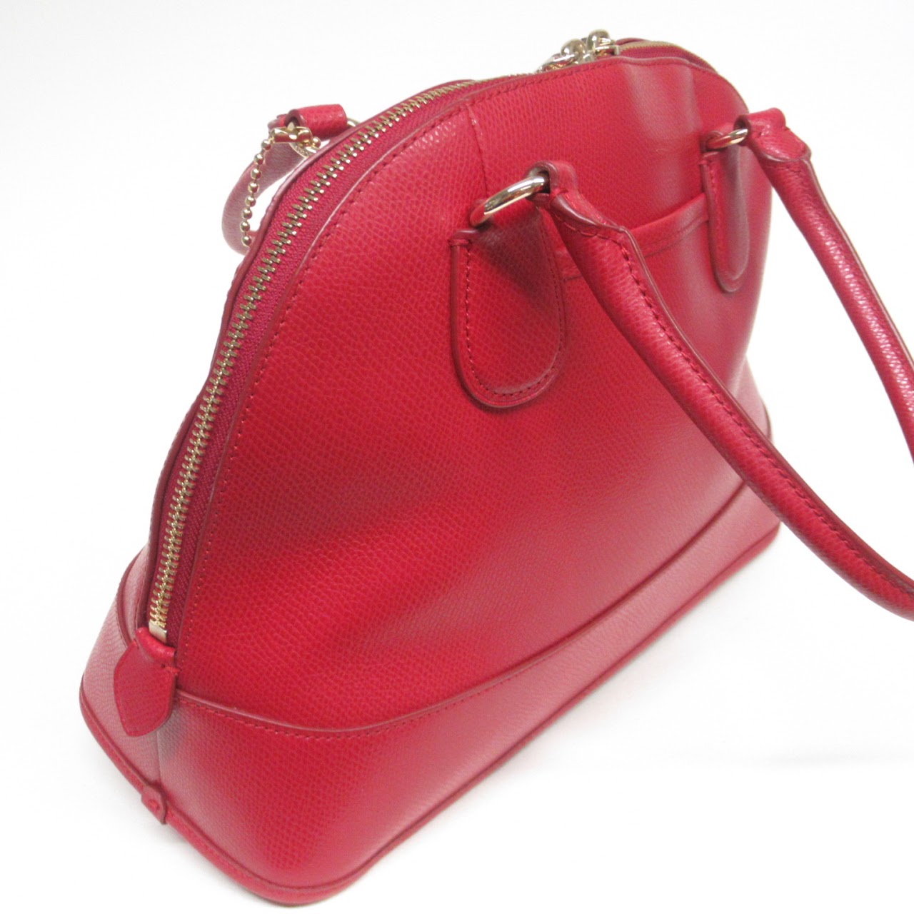 Coach Red Leather Bowling Bag