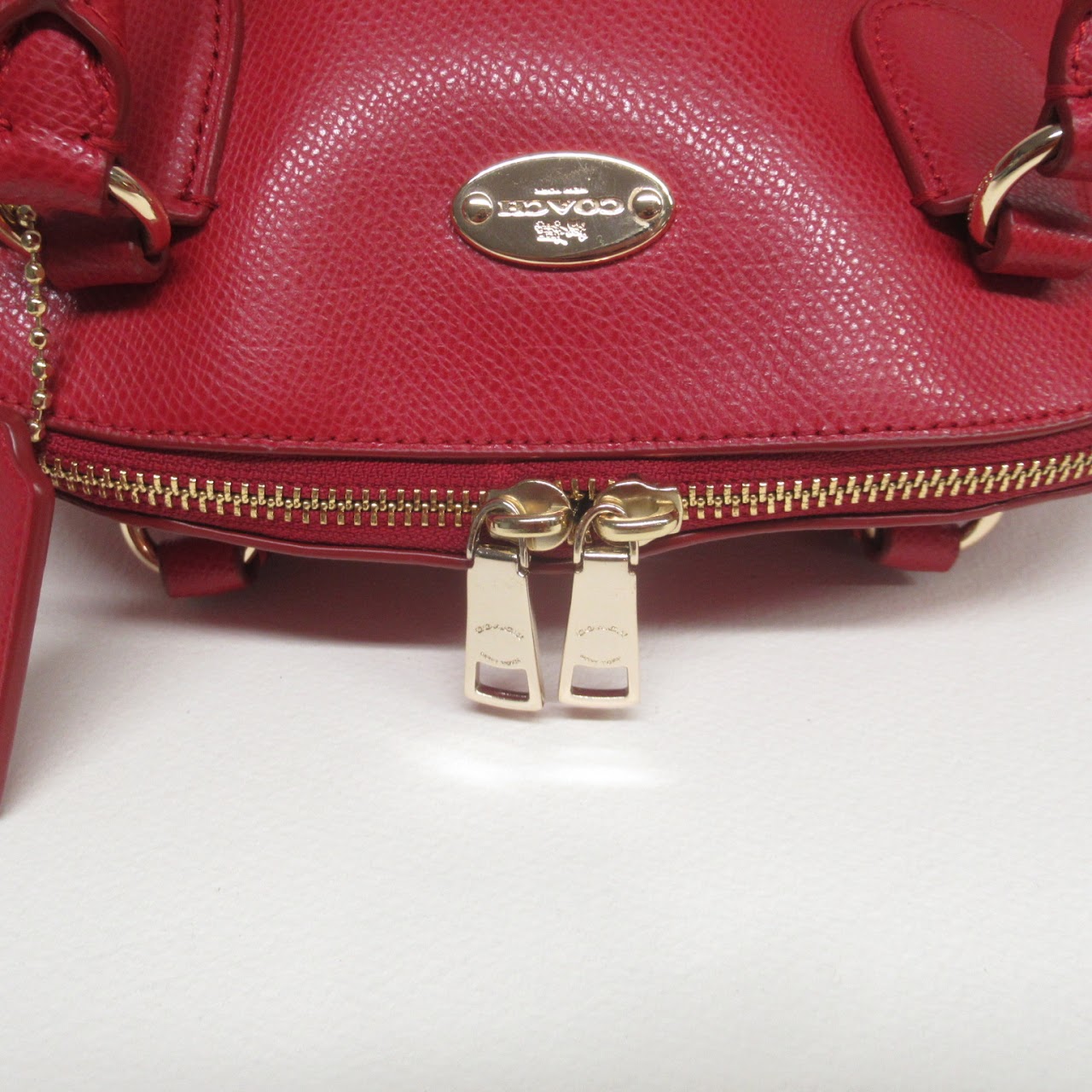 Coach Red Leather Bowling Bag