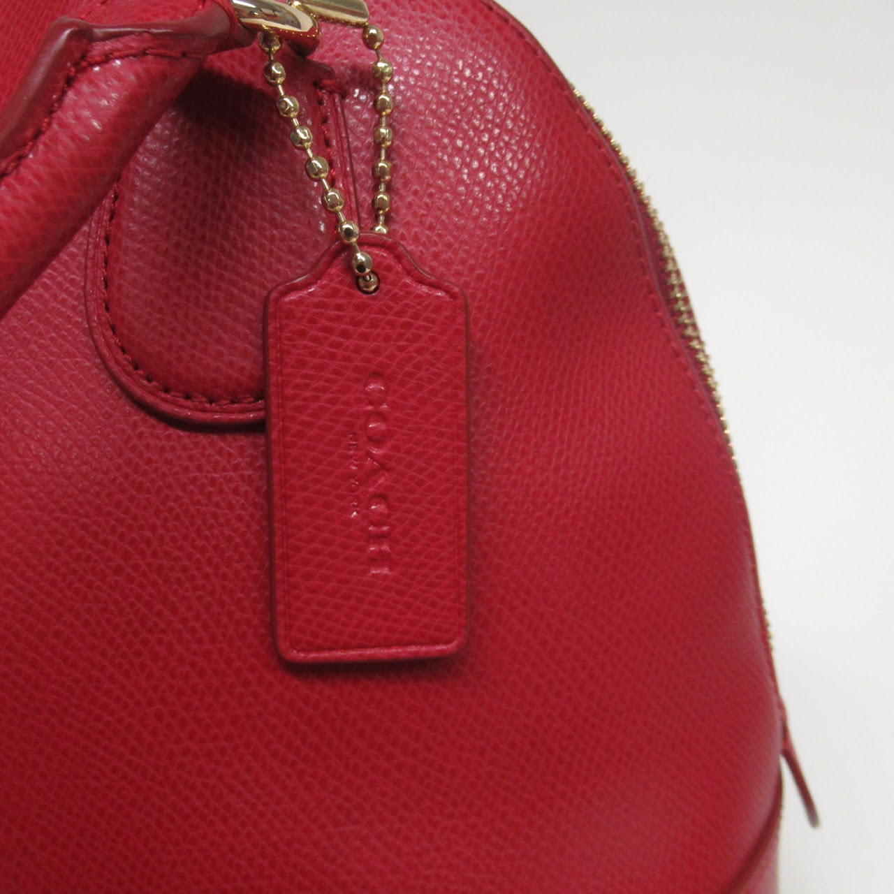 Coach Red Leather Bowling Bag