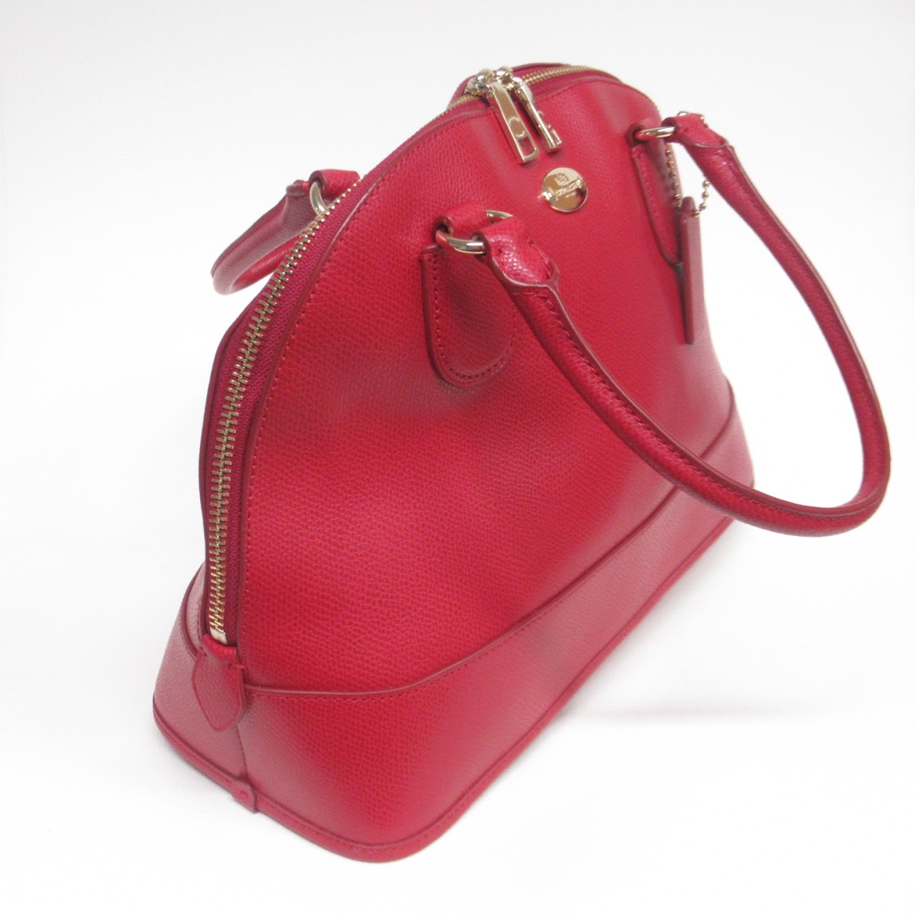 Coach Red Leather Bowling Bag