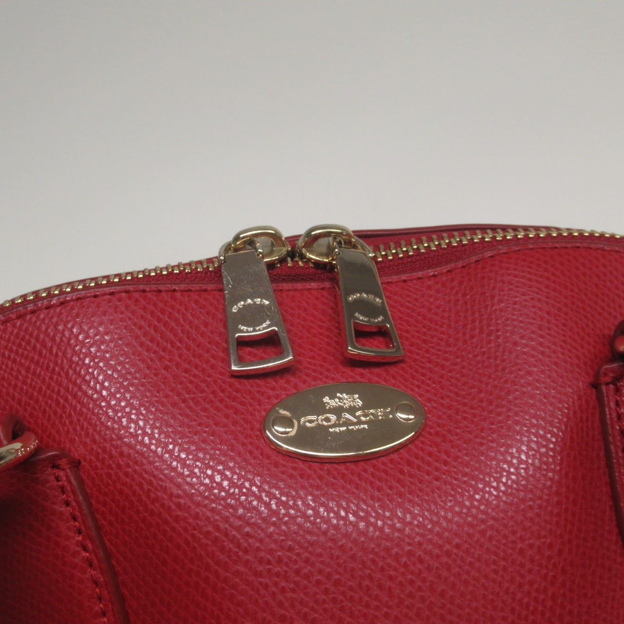 Coach Red Leather Bowling Bag