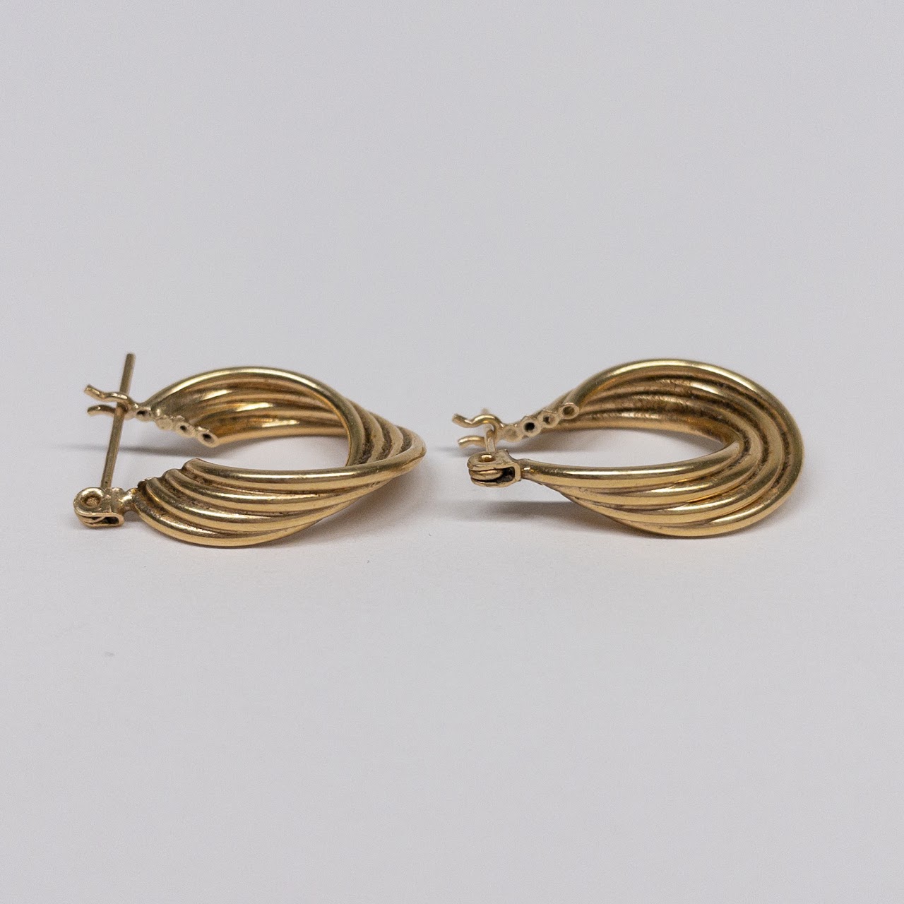 14K Gold Twisted Hoop Earrings