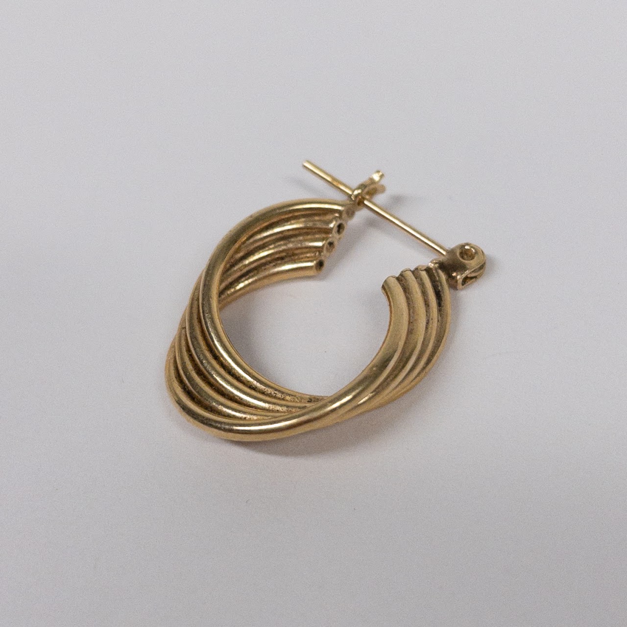 14K Gold Twisted Hoop Earrings