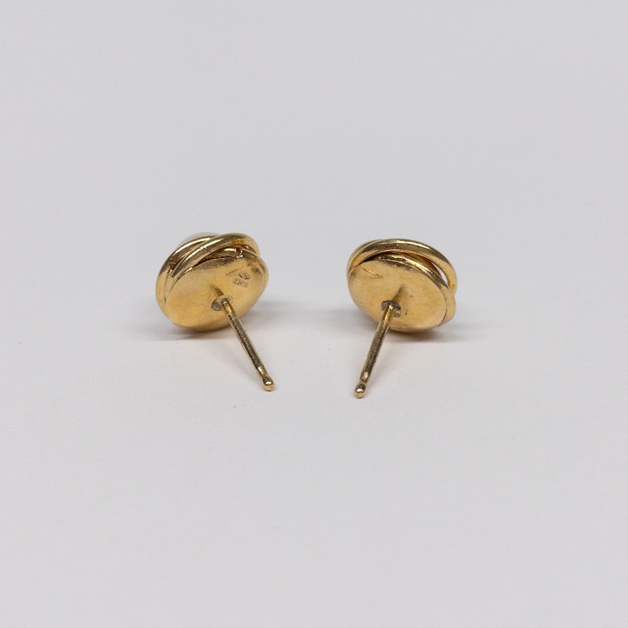 18K Gold and Pearl Stud Earrings