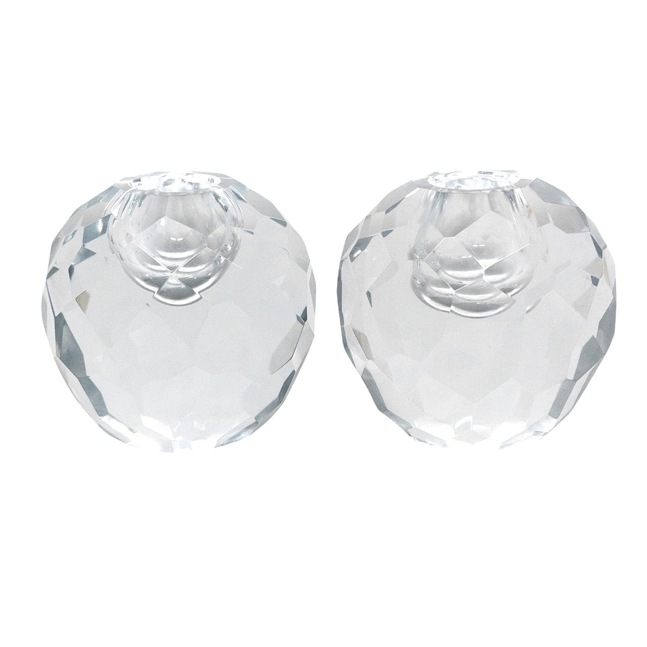 Tiffany & Co. Faceted Candle Holder Pair