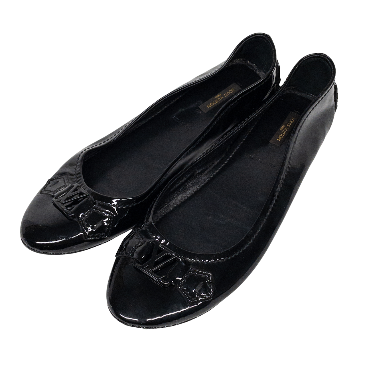 Louis Vuitton Black Patent Leather Flats