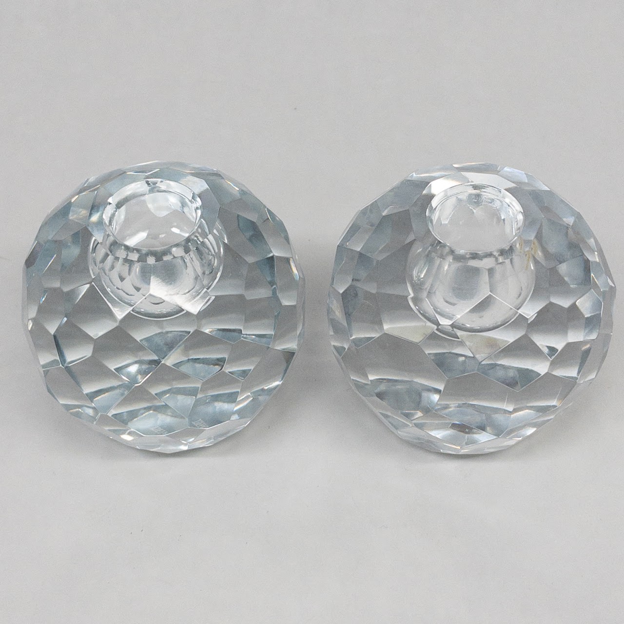 Tiffany & Co. Faceted Candle Holder Pair