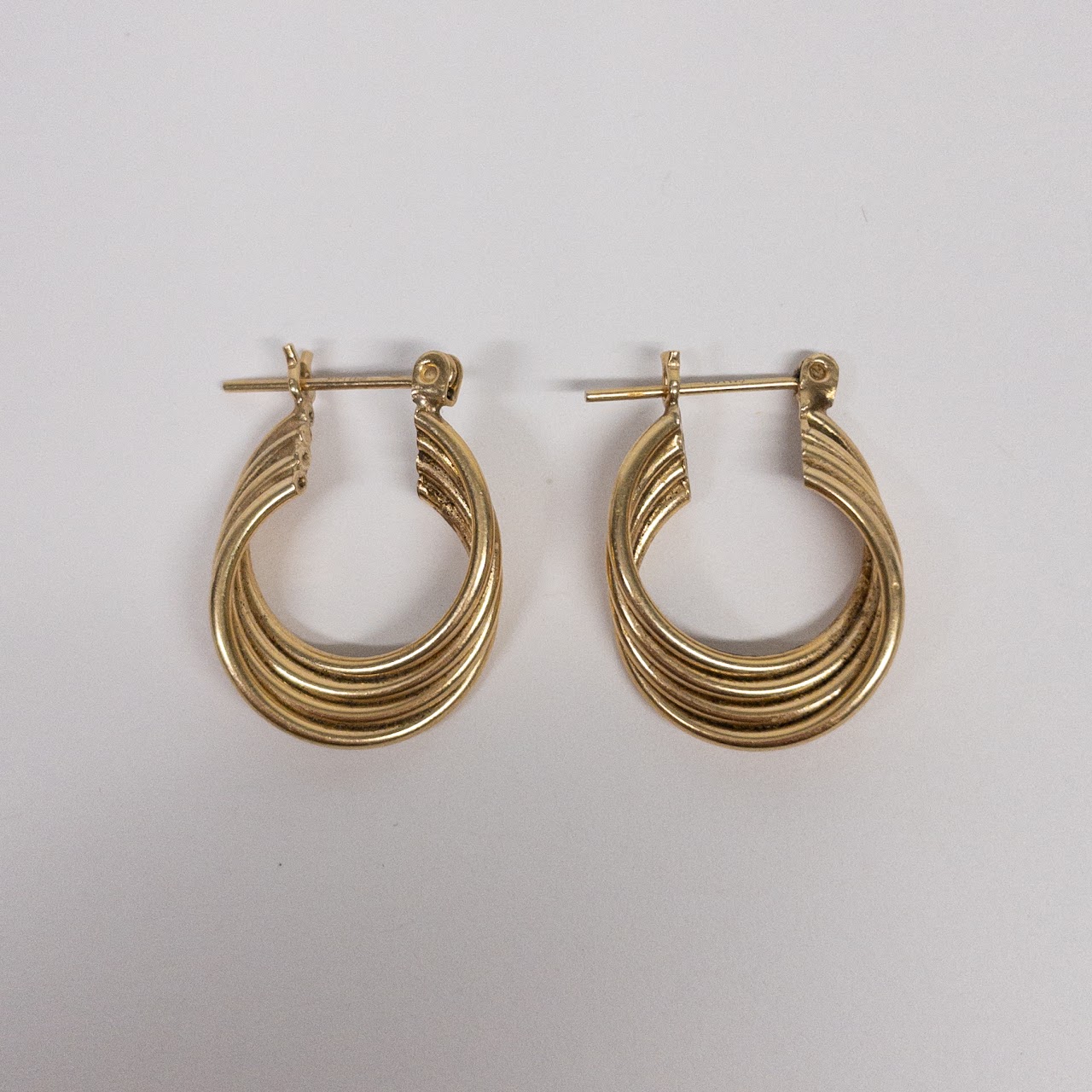 14K Gold Twisted Hoop Earrings