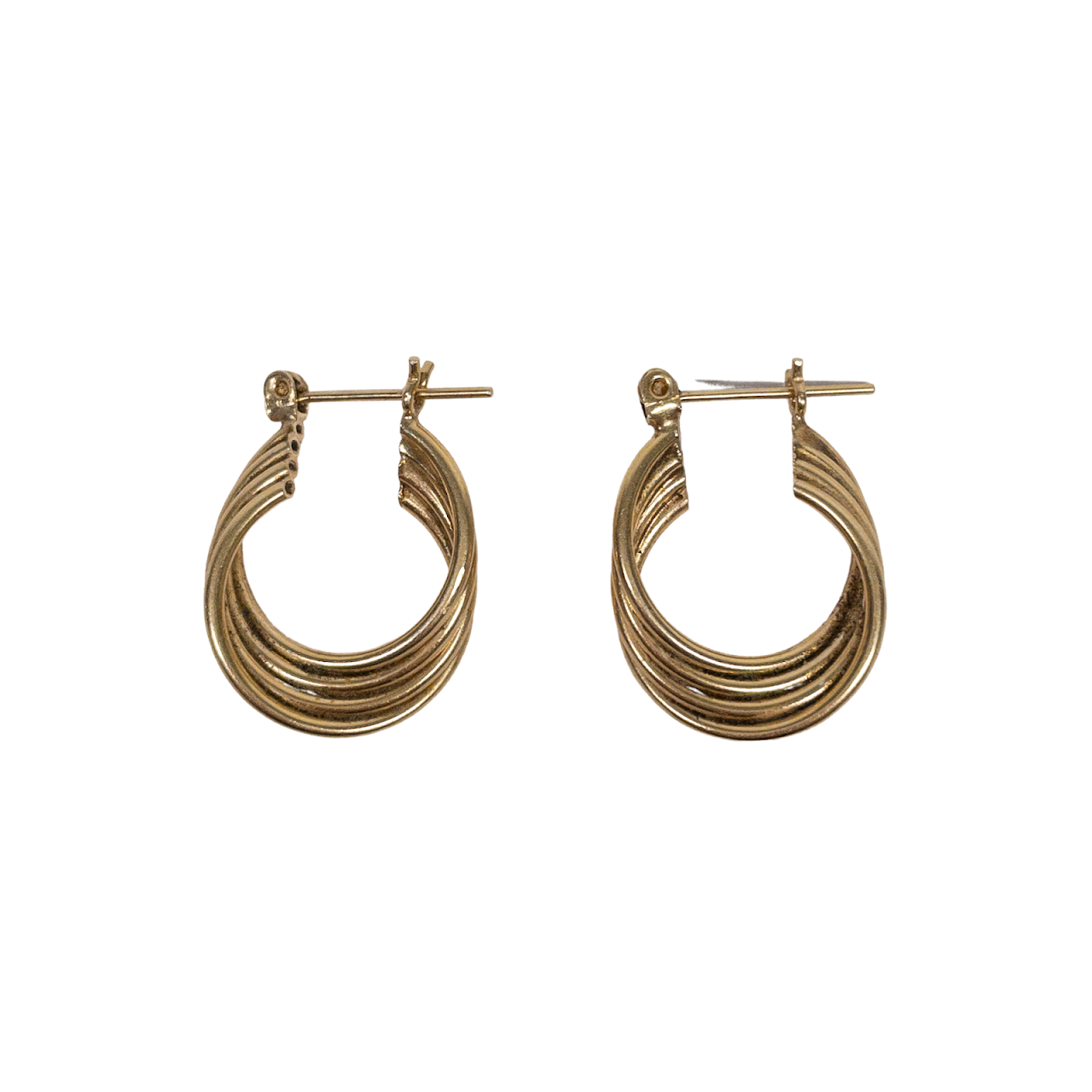 14K Gold Twisted Hoop Earrings