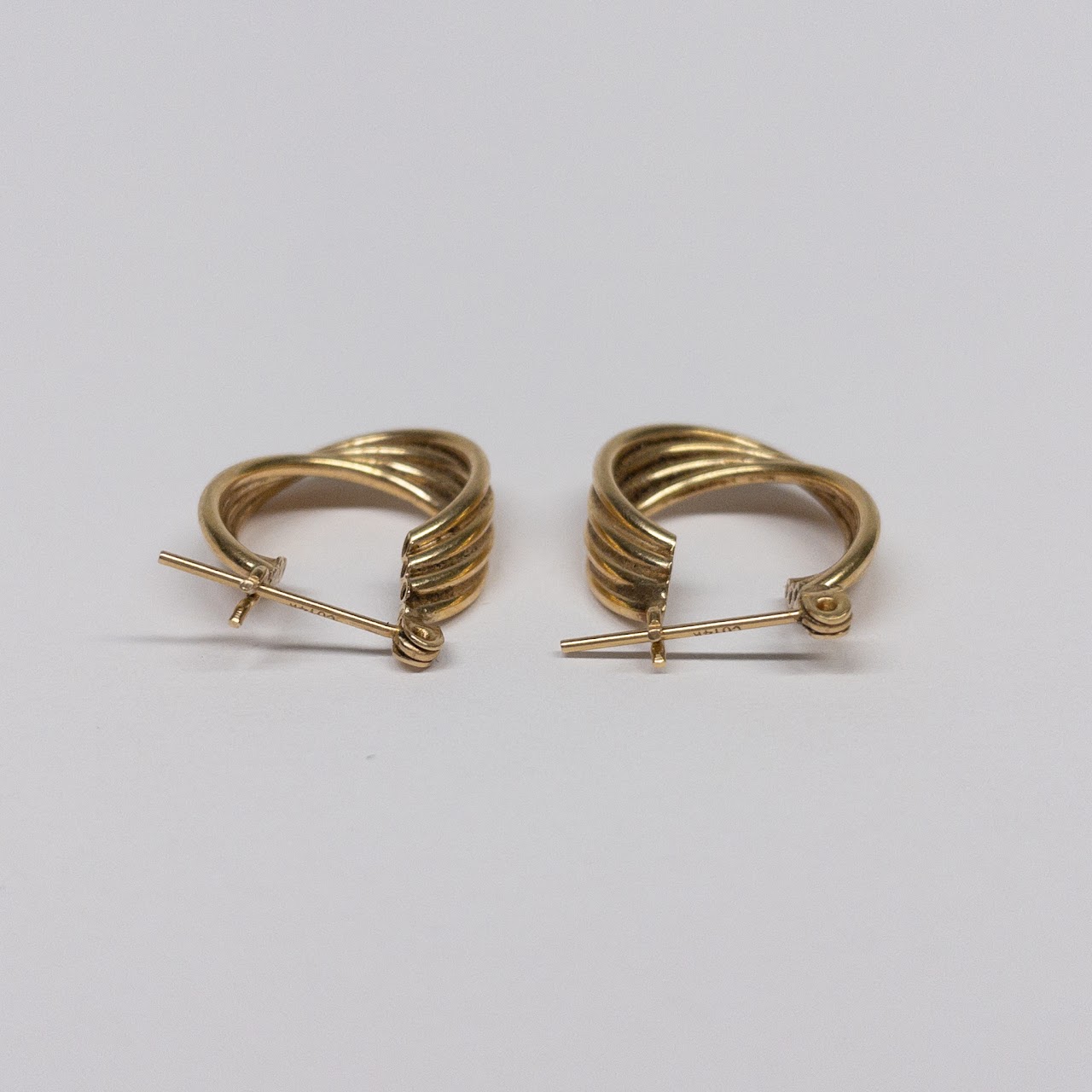 14K Gold Twisted Hoop Earrings