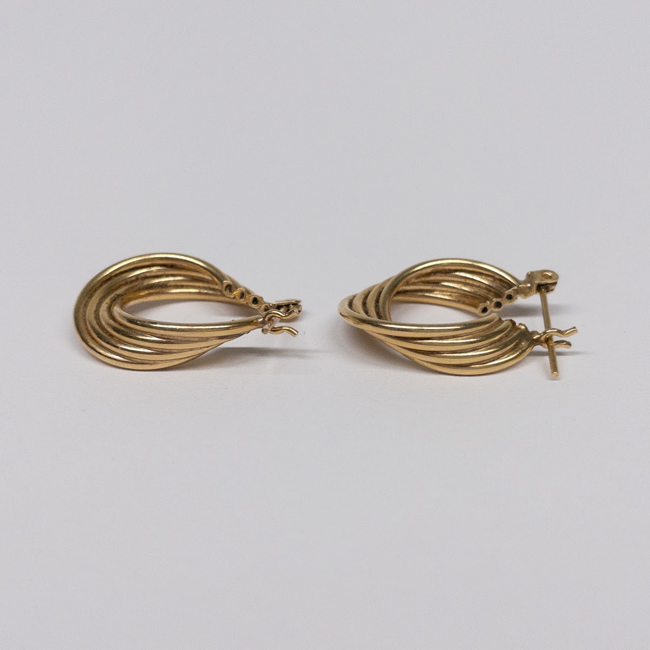 14K Gold Twisted Hoop Earrings