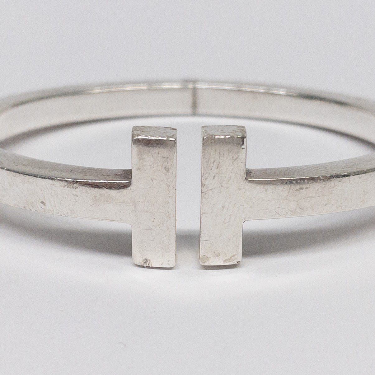 Tiffany & Co. Sterling Silver T Square Bangle Bracelet