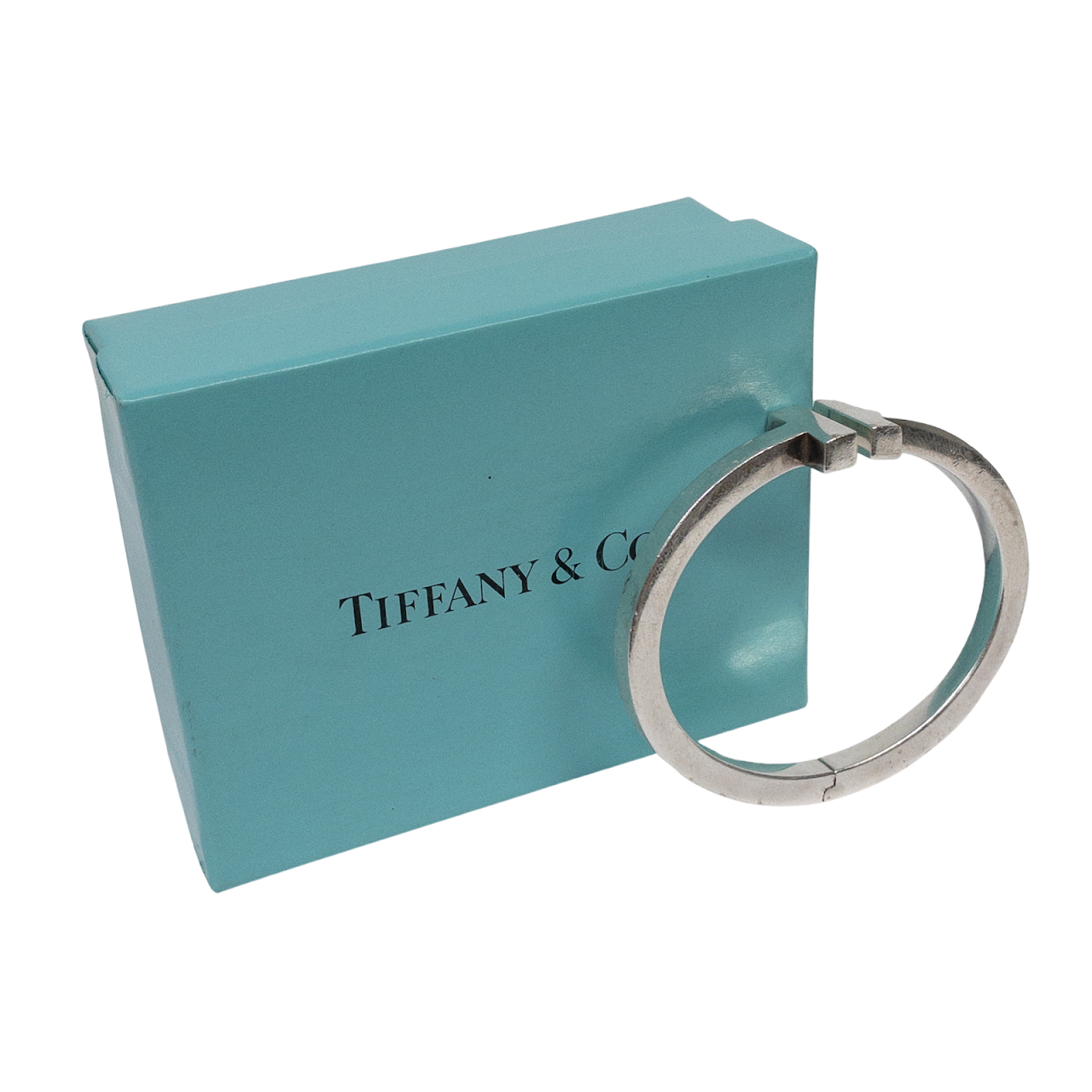 Tiffany & Co. Sterling Silver T Square Bangle Bracelet