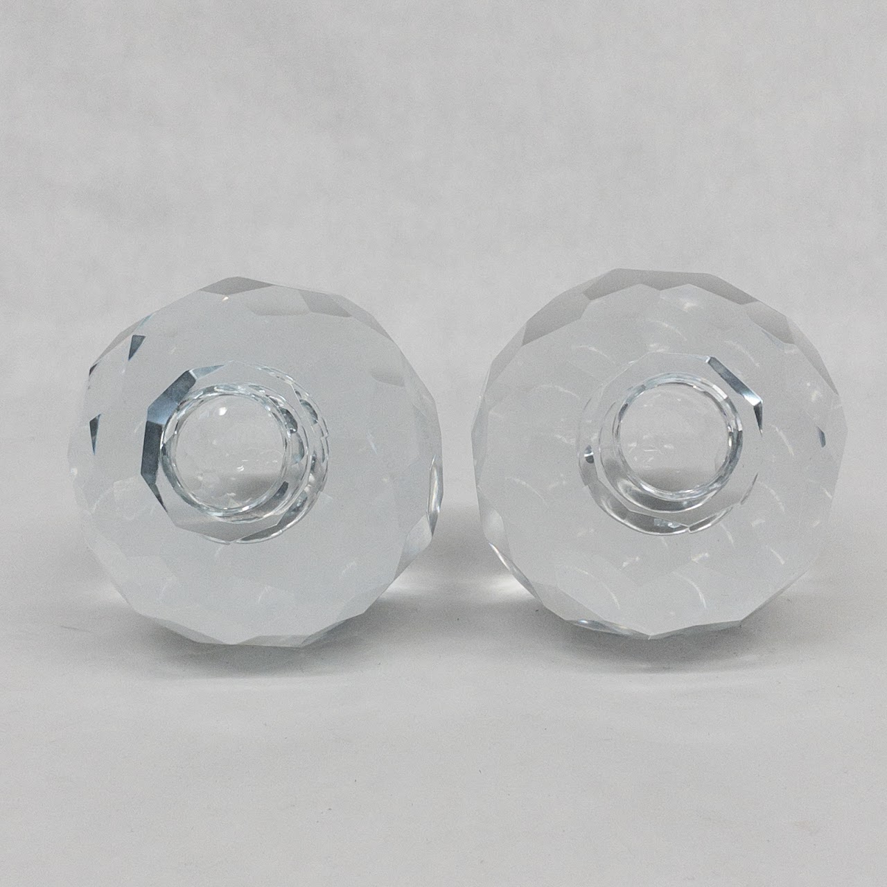 Tiffany & Co. Faceted Candle Holder Pair