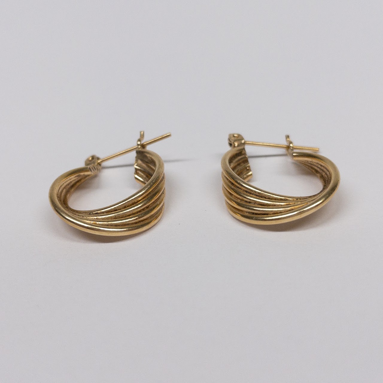 14K Gold Twisted Hoop Earrings