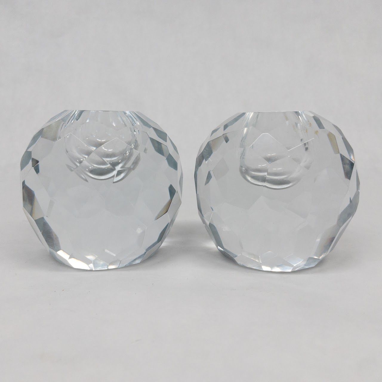 Tiffany & Co. Faceted Candle Holder Pair