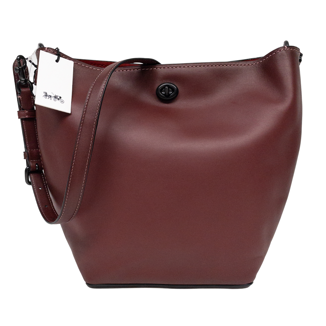 Coach NEW Turn-Lock Leather Shoulder Bag