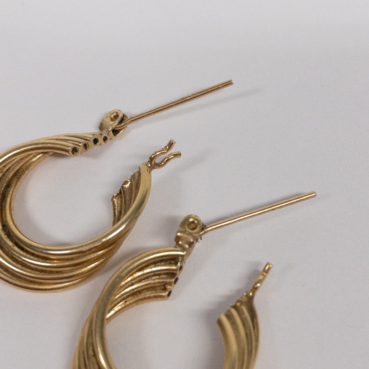 14K Gold Twisted Hoop Earrings