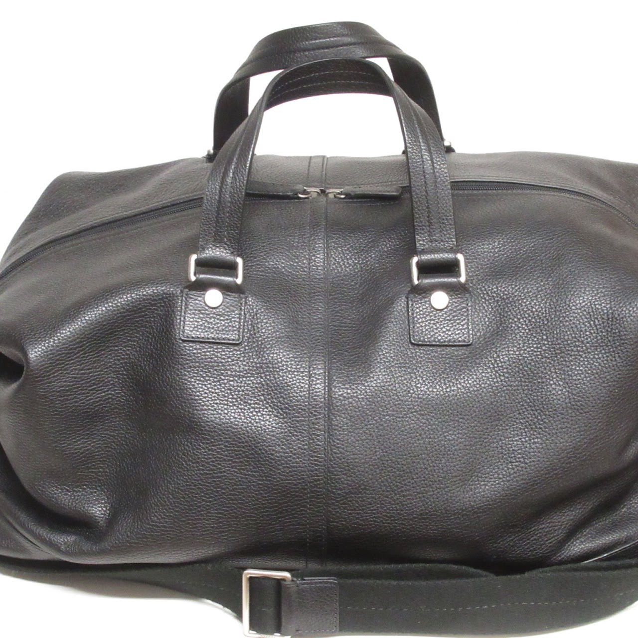 Coach Black Leather Boston Duffel Bag