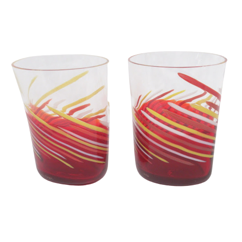 Carlo Moretti Murano Glass Cup Pair