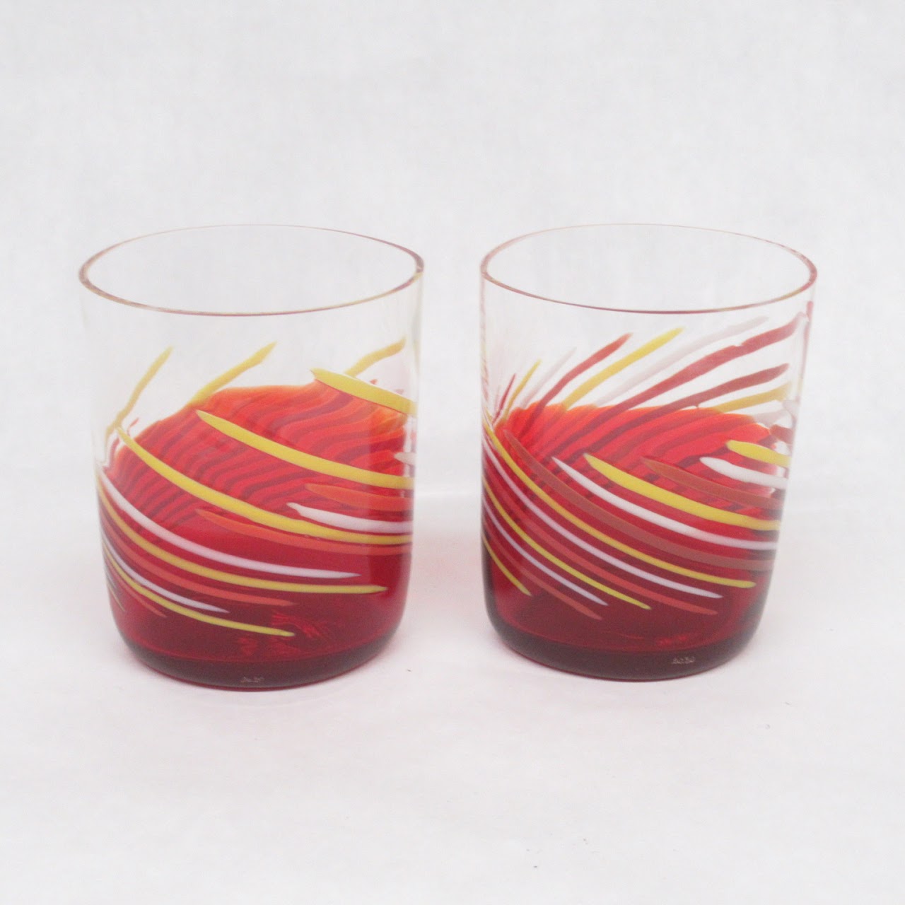 Carlo Moretti Murano Glass Cup Pair